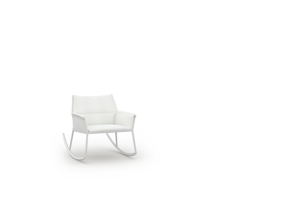 ANDY Rocking Chair, Aluminum Urban White, Upholstery Leisuretex White