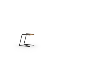 BONDI Side Table C HPL - Ultra Durable Stainless Steel Iron Black, Recycled Teak Brushed Teak Shield