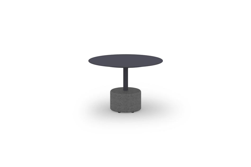 GLYPH Low Table Ø 23.5” / 60 cm - Stone Base - Frame Iron Black