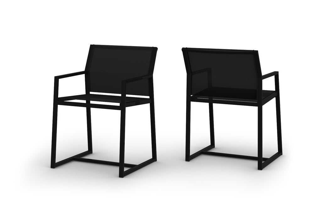 ALLUX Carver Chair , Aluminum Black, Sling Batyline Black