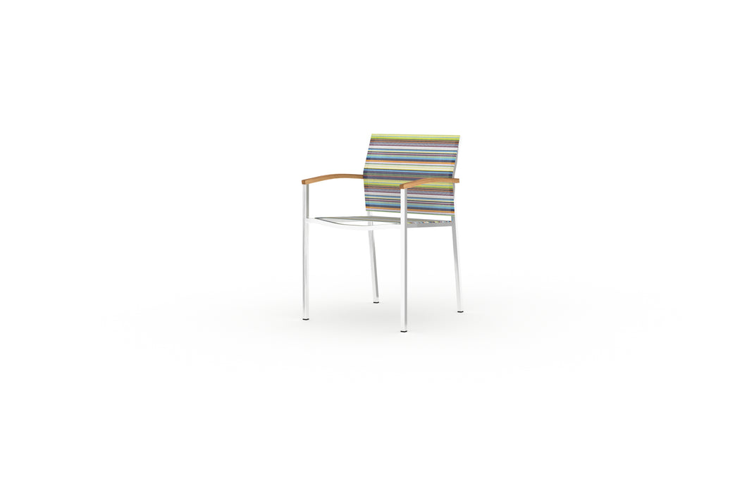 ZIX Stacking Armchair, Stainless Steel 304, Twitchell Green Barcode
