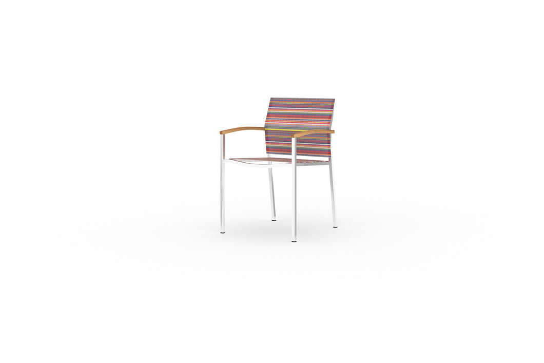 ZIX Stacking Armchair, Stainless Steel 304, Twitchell Red Barcode
