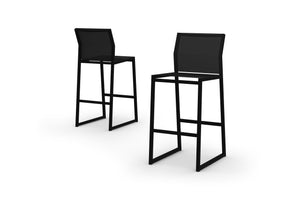 ALLUX Bar Chair, Aluminum Black, Sling Batyline Black