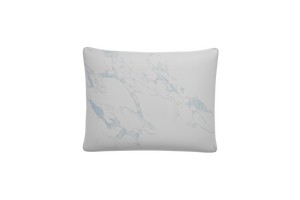 BULLNOSE Style Deco Cushion 18"x14", Sunbrella Specials Marble Glacier Ice