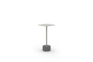 GLYPH Side Table Square 12"x12" (Alu Top | Stone Base), Aluminum Champagne