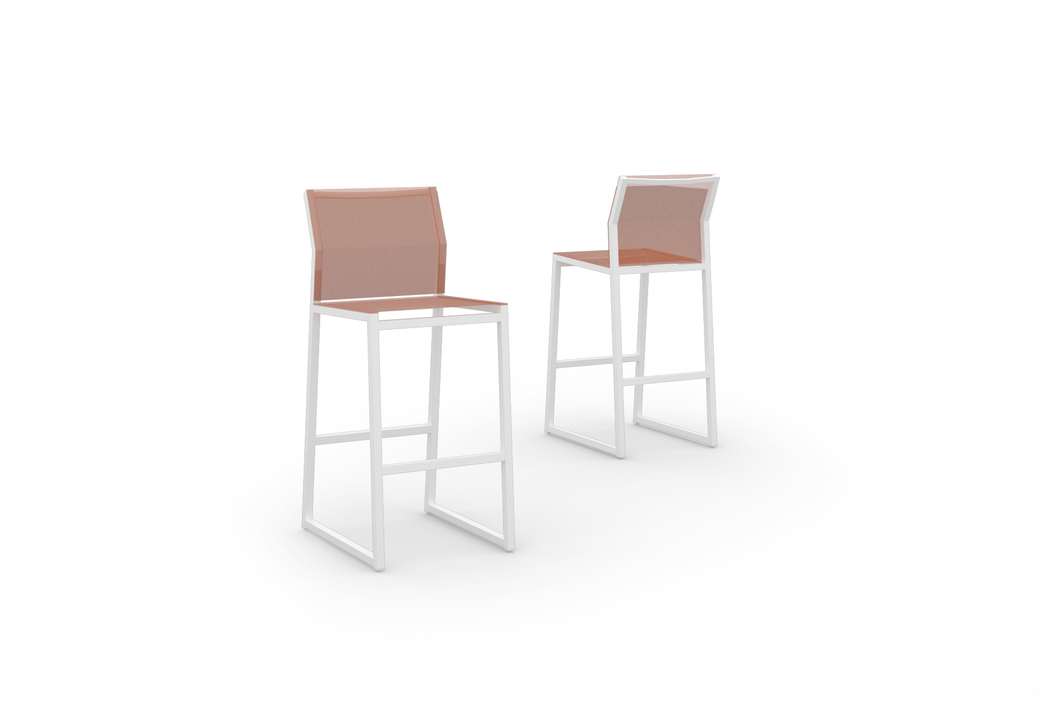 ALLUX Bar Chair, Aluminum White, Sling Batyline Orange